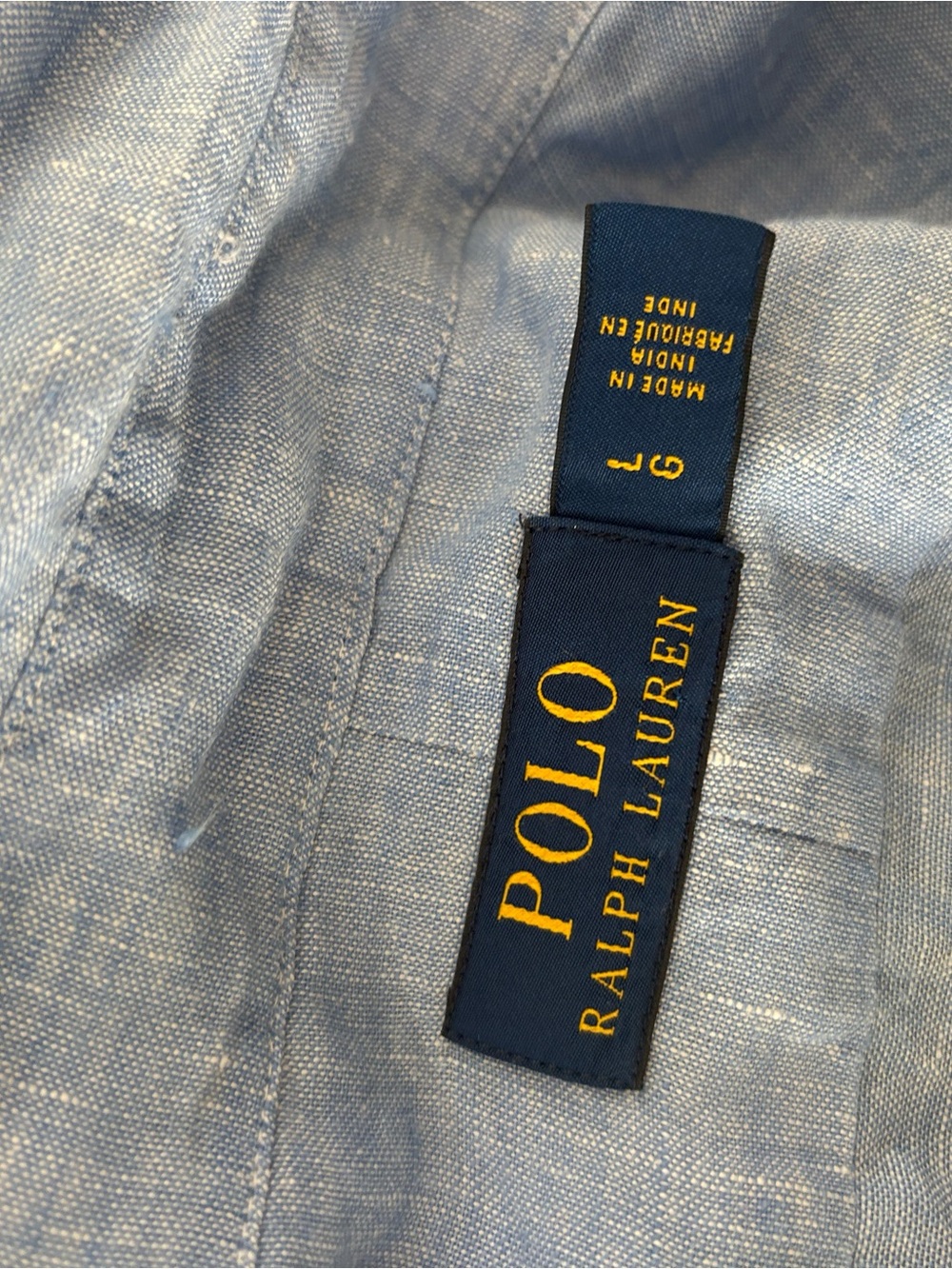 Polo by Ralph Lauren Light Blue Linen Button-Down Shirt - Picture 4 of 5